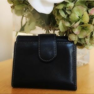 Black Leather Compact Wallet